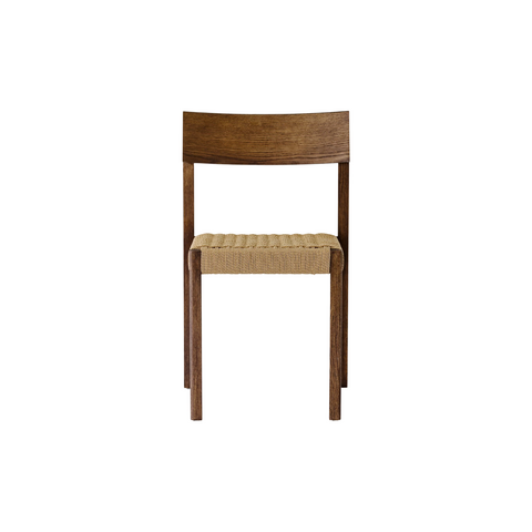 Audo Copenhagen Mauro Dining Chair, Paper Cord Seat in Dark Stained Oak, packshot on white