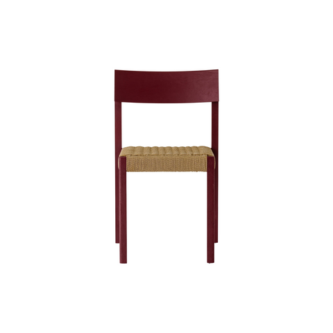 Audo Copenhagen Mauro Dining Chair, Paper Cord Seat in French Red Oak, packshot on white