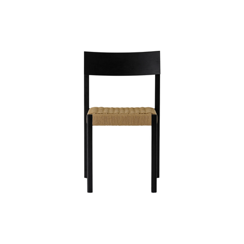 Audo Copenhagen Mauro Dining Chair, Paper Cord Seat in Black Oak, packshot on white