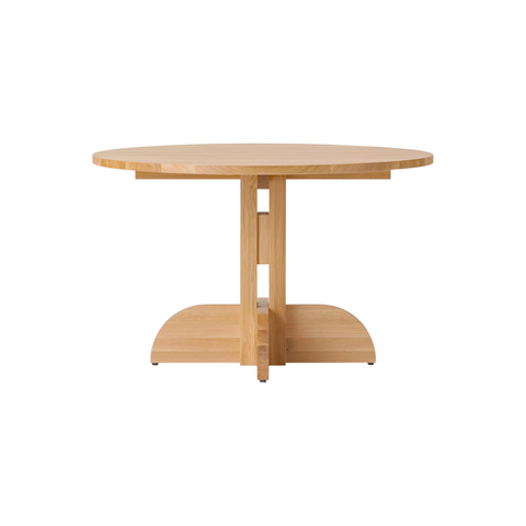 Audo Copenhagen Puffin Dining Table, Round 48"Ø in Solid Oak, packshot on white