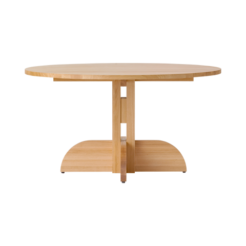 Audo Copenhagen Puffin Dining Table, Round 56"Ø in Solid Oak, packshot on white