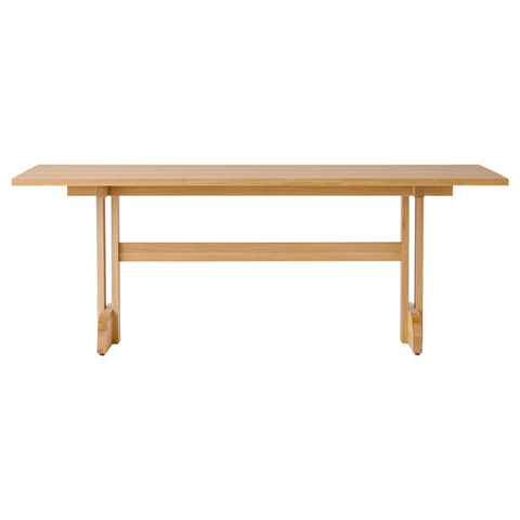Audo Copenhagen Puffin Dining Table, Rectangular 79"L x 37.5"W in Oak Veneer, packshot on white