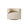 Audo Copenhagen Eave Seamline Lounge Chair, Swivel with Return in Logan Fossil, packshot on white