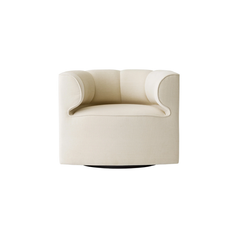 Audo Copenhagen Eave Seamline Lounge Chair, Swivel with Return in Siennatonal 12, packshot on white