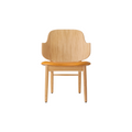 Audo Copenhagen The Penguin Wooden Lounge Chair, Upholstered, Upholstered Seat in Natural Oak with Aida 0250, packshot on white
