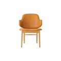 Audo Copenhagen The Penguin Wooden Lounge Chair, Upholstered, Fully Upholstered in Natural Oak with Aida 0250, packshot on white