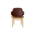 Audo Copenhagen The Penguin Wooden Lounge Chair, Upholstered, Fully Upholstered in Natural Oak with Aida 0329, packshot on white