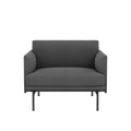 Muuto Outline chair with black base and remix 163 upholstery