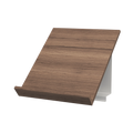 String Furniture Pira Magazine Shelf in walnut with a white bracket, wood magazine display shelf, white background packshot