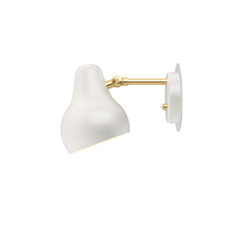 white vl38 mid century modern scandinavian wall lamp in white designed by vilhelm lauritzen for louis poulsen