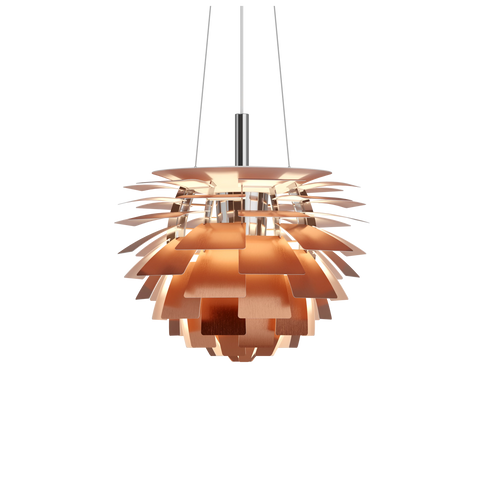 PH Artichoke designed by poul hennginsen for Louis poulsen in copper