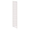 String System floor panel in dark red, a 200 by 30 cm steel side panel for the String shelving system