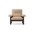 Audo Copenhagen Brasilia Lounge Chair in Walnut with Audo Bouclé 02, packshot on white