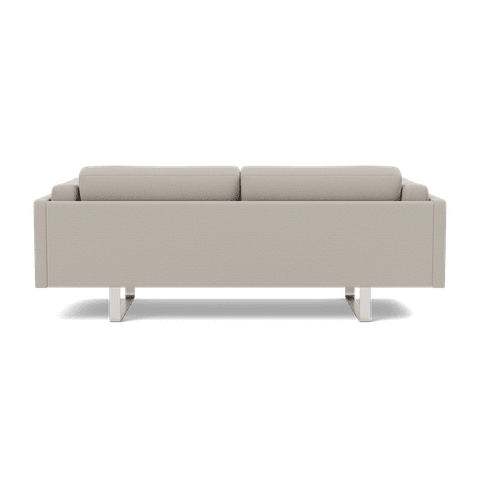 Beige sofa with white legs on a transparent background