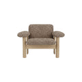 Audo Copenhagen Brasilia Lounge Chair, Low Back in Natural Oak with Sheepskin Sahara, packshot on white