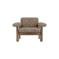 Audo Copenhagen Brasilia Lounge Chair, Low Back in Walnut with Sheepskin Sahara, packshot on white