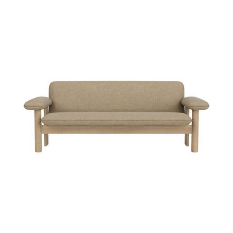 Audo Copenhagen Brasilia Sofa in Natural Oak with Audo Bouclé 02, packshot on white