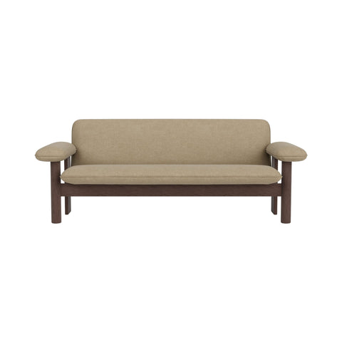 Audo Copenhagen Brasilia Sofa in Walnut with Audo Bouclé 02, packshot on white