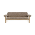 Audo Copenhagen Brasilia Sofa in Natural Oak with Sheepskin Sahara, packshot on white