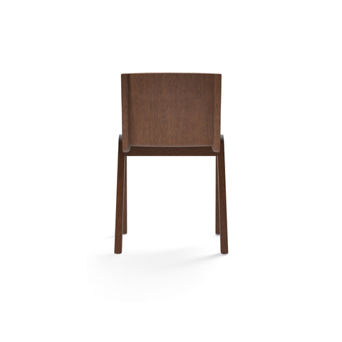 Audo Copenhagen Ready Dining Chair, Fully Upholstered in Red Stained Oak with Audo Bouclé 02, packshot on white