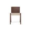 Audo Copenhagen Ready Dining Chair, Partially Upholstered in Red Stained Oak with Audo Bouclé 02, packshot on white