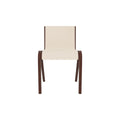 Audo Copenhagen Ready Dining Chair, Partially Upholstered in Red Stained Oak with Logan Jasmine, packshot on white