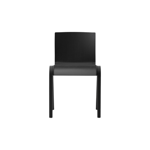 Audo Copenhagen Ready Dining Chair, Partially Upholstered in Black Oak with Aida 1618, packshot on white