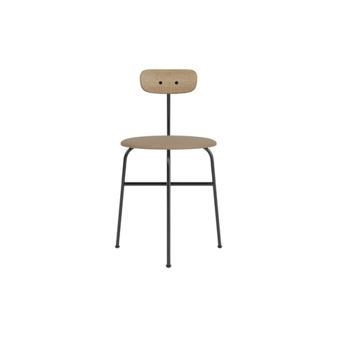 Audo Copenhagen Afteroom Dining Chair, Upholstered Seat in Natural Oak with Sierra 1611, packshot on white