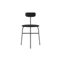 Audo Copenhagen Afteroom Dining Chair, Upholstered Seat in Black Painted Ash with Sierra 1001, packshot on white