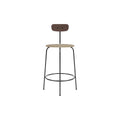 Audo Copenhagen Afteroom Bar & Counter Chair, Upholstered Seat Counter in Dark Stained Oak with Audo Bouclé 02, packshot on white