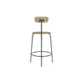 Audo Copenhagen Afteroom Bar & Counter Chair, Upholstered Seat Counter in Black Painted Ash with Sierra 1001, packshot on white