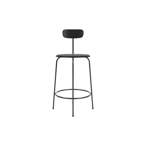 Audo Copenhagen Afteroom Bar & Counter Chair, Non-Upholstered Counter in Black Painted Ash, packshot on white