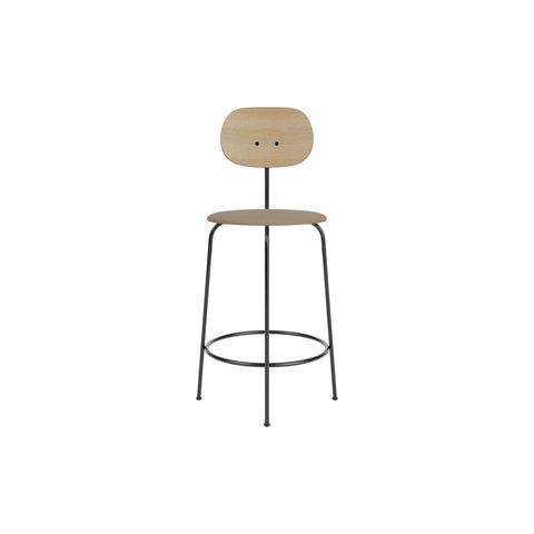 Audo Copenhagen Afteroom Plus Bar & Counter Chair, Upholstered Seat Counter in Natural Oak with Sierra 1611, packshot on white