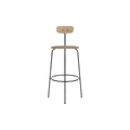 Audo Copenhagen Afteroom Bar & Counter Chair, Upholstered Seat Bar in Natural Oak with Sierra 1611, packshot on white