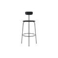 Audo Copenhagen Afteroom Bar & Counter Chair, Upholstered Seat Bar in Black Painted Ash with Sierra 1001, packshot on white