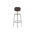 Audo Copenhagen Afteroom Plus Bar & Counter Chair, Upholstered Seat Bar in Dark Stained Oak with Audo Bouclé 02, packshot on white