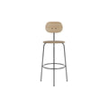 Audo Copenhagen Afteroom Plus Bar & Counter Chair, Upholstered Seat Bar in Natural Oak with Sierra 1611, packshot on white