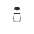 Audo Copenhagen Afteroom Plus Bar & Counter Chair, Upholstered Seat Bar in Black Painted Ash with Sierra 1001, packshot on white