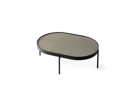 nono table in small size with beige finish designed by norm architects for audo copenhagen