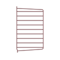 String System wall panel in dark red, a 50 by 30 cm steel side panel that mounts to the wall for the String shelving system