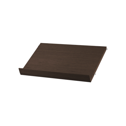 Magazine Shelf in dark oak finish, 22.8"W x 11.8"D – String™ Scandinavian shelving component