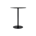 Audo Copenhagen Harbour Column Table, Round, Counter Height 32", Round Base in Black Stained Oak Veneer, packshot on white