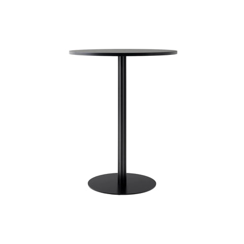 Audo Copenhagen Harbour Column Table, Round, Counter Height 32", Round Base in Black Stained Oak Veneer, packshot on white