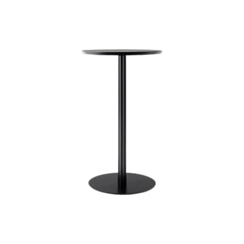 Audo Copenhagen Harbour Column Table, Round, Counter Height 24", Round Base in Charcoal Linoleum, packshot on white
