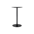 Audo Copenhagen Harbour Column Table, Round, Counter Height 24", Round Base in Black Stained Oak Veneer, packshot on white