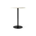Audo Copenhagen Harbour Column Table, Round, Bar Height 32", Round Base in Off White Marble, packshot on white
