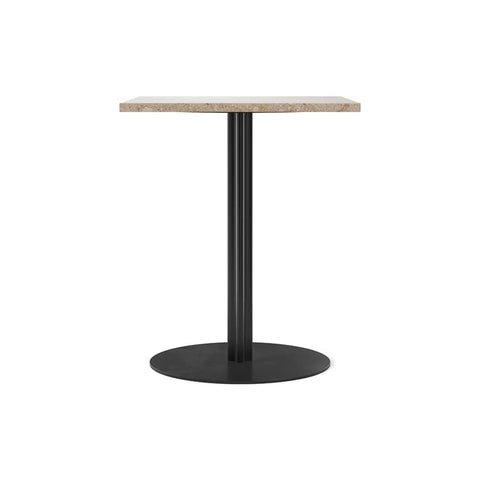 Audo Copenhagen Harbour Column Table, Rectangular Dining Height in Round Base and Sand Stone, packshot on white