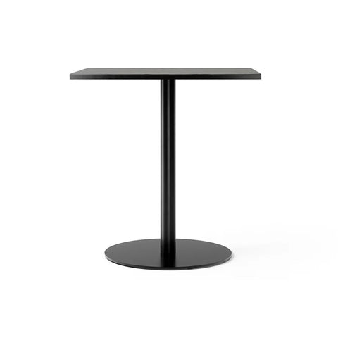 Audo Copenhagen Harbour Column Table, Rectangular Dining Height in Round Base and Charcoal Linoleum, packshot on white