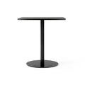 Audo Copenhagen Harbour Column Table, Rectangular Dining Height in Round Base and Black Stained Oak Veneer, packshot on white