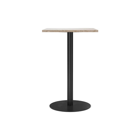Audo Copenhagen Harbour Column Table, Rectangular Counter Height in Round Base and Sand Stone, packshot on white
